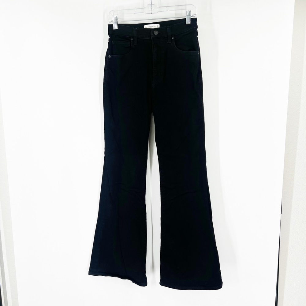 Abercrombie & Fitch The Flare Jeans Ultra High Rise Black LONG